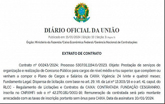 Caixa assina contrato com Cesgranrio em 10/01 para coordenar novo concurso público Caixa assina contrato com Cesgranrio em 10/01 para coordenar novo concurso público