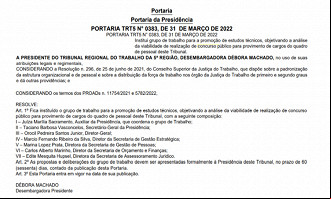 Portaria TRT 5ª região