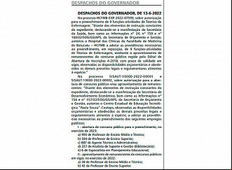 Governador de SP autoriza concursos na Educação para 2022 - Diário Oficial Governador de SP autoriza concursos na Educação para 2022 - Diário Oficial