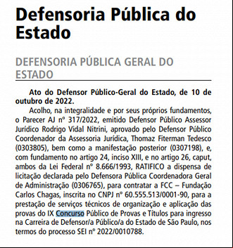 Concurso DPE-SP: Banca é definida Concurso DPE-SP: Banca é definida