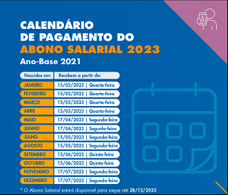 Calendário do Pis/Pasep 2023 Calendário do Pis/Pasep 2023