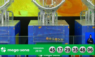 Números sorteados na Mega-Sena 2618. Créditos: Reprodução/Caixa Números sorteados na Mega-Sena 2618. Créditos: Reprodução/Caixa