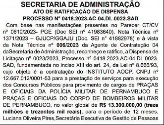 Créditos: Divulgação/DOEPE
