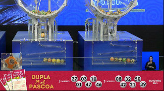 Números sorteados na Dupla de Páscoa 2024. Créditos: Reprodução Números sorteados na Dupla de Páscoa 2024. Créditos: Reprodução