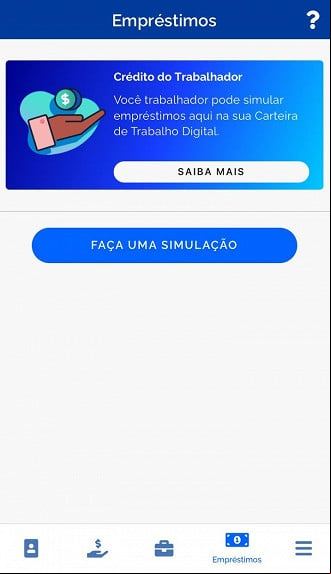 Aplicativo Carteira de Trabalho Digital/Empréstimo CLT
