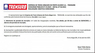 Créditos: Divulgação/Trensurb Créditos: Divulgação/Trensurb