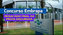 Concurso Embrapa 2025: Veja o resultado final da Prova Discursiva Concurso Embrapa 2025: Veja o resultado final da Prova Discursiva